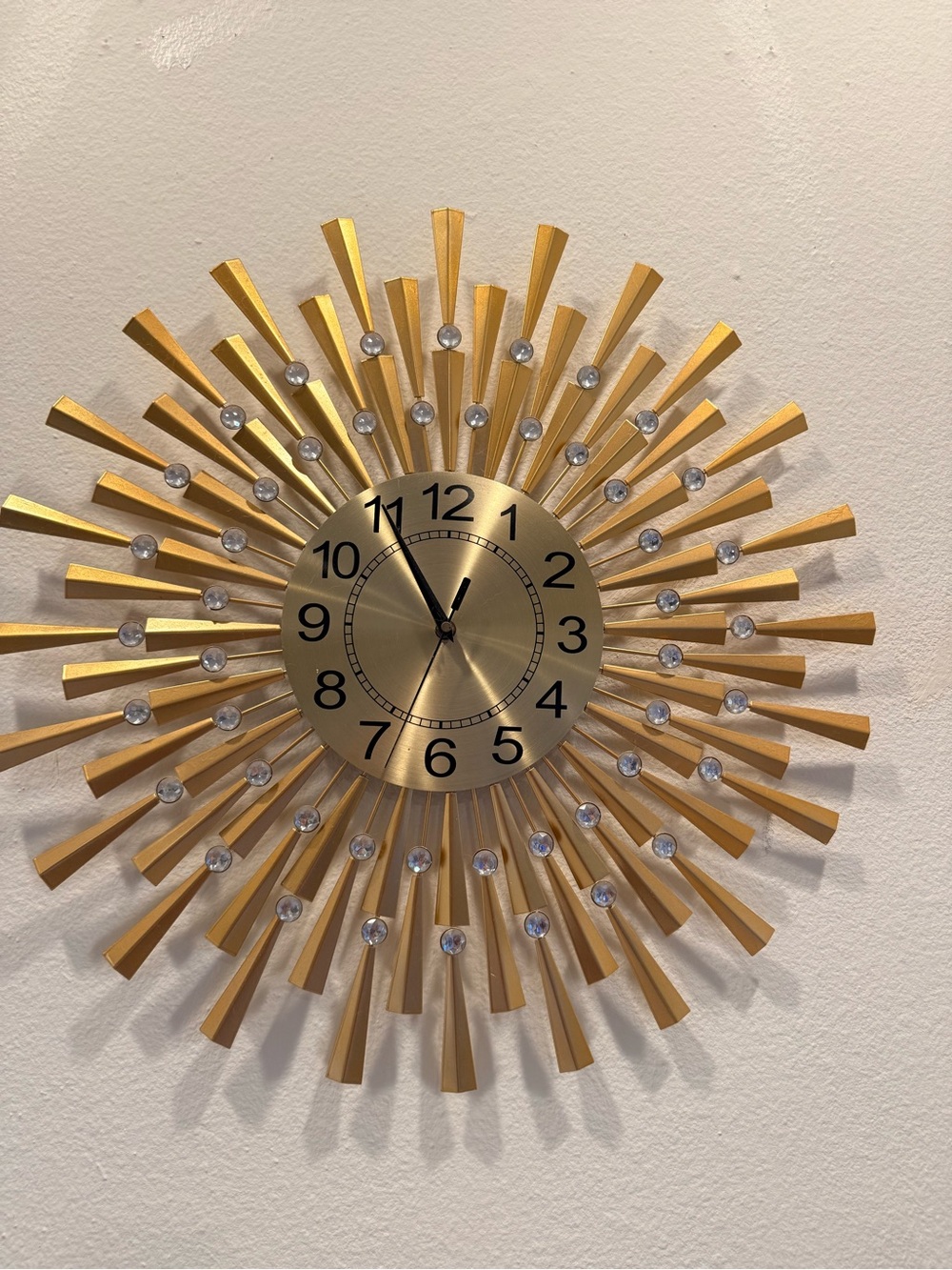 Gold Sunburst Wall Clock - Decorative Home Wall Decor